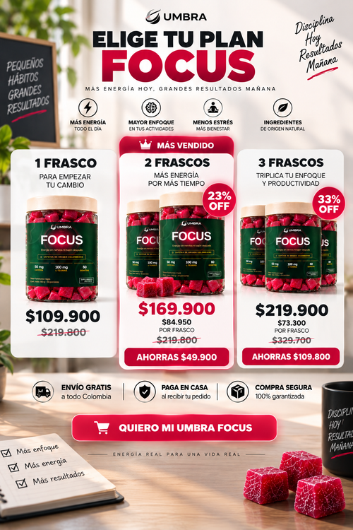 Packs de UMBRA FOCUS: 1, 2 y 3 frascos con descuento